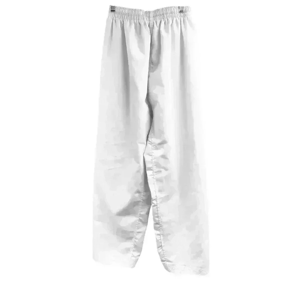 GENESIS TAEKWONDO WHITE V NECK SPLIT HEMLINE TOO W/BELT ELASTIC WAIST PANT 4/180 - Picture 7 of 10